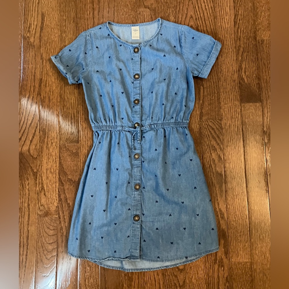Osh Kosh heart print chambray dress